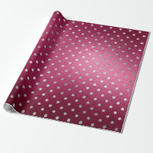Silver Small Polka dots Grått Metallic Beet Red
