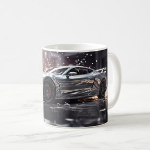 Silver Snabb Sportbil Drifting Kaffemugg