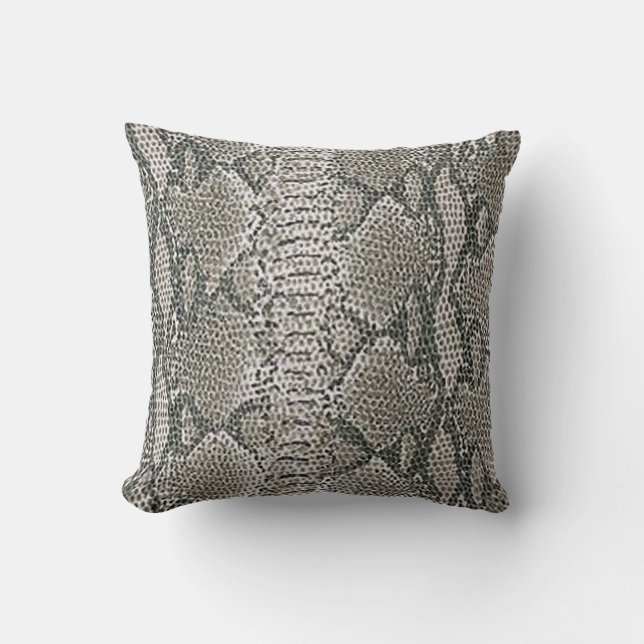 Silver Snake Skin Reversible Pillow Kudde (Framsida)