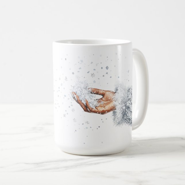 Silver Snö Hand-jul Kaffemugg (Framsida höger)