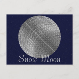 Silver Snö Måne Vykort