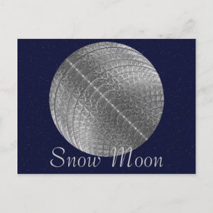 Silver Snö Måne Vykort