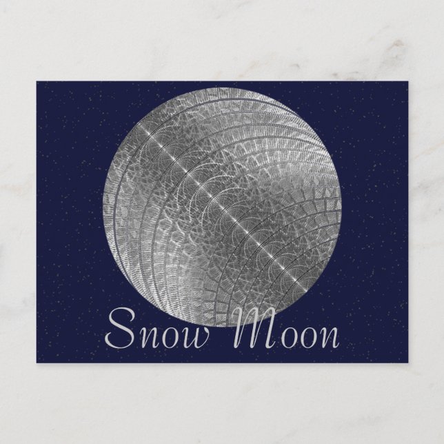Silver Snö Måne Vykort (Framsida)
