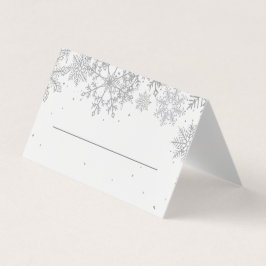 Silver Snöflinga Platskort Kort