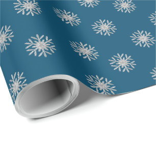 Silver Snöflinga Presentpapper