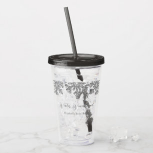 Silver Snöflinga Vinter Bröllopsdusch Take Away Mugg