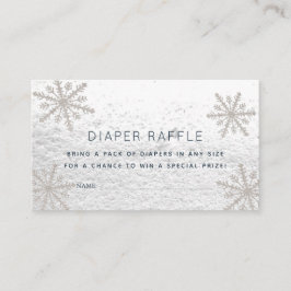 Silver Snöflingor Babyskor Diaper Raffle Biljett Tilläggskort