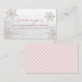 Silver Snöflingor Babyskor Diaper Raffle Biljett Tilläggskort