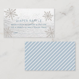 Silver Snöflingor Babyskor Diaper Raffle Biljett Tilläggskort