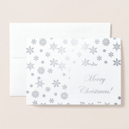 Silver Snöflingor God jul! Folierat Kort