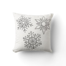 Silver Snöflingor på Vintervit