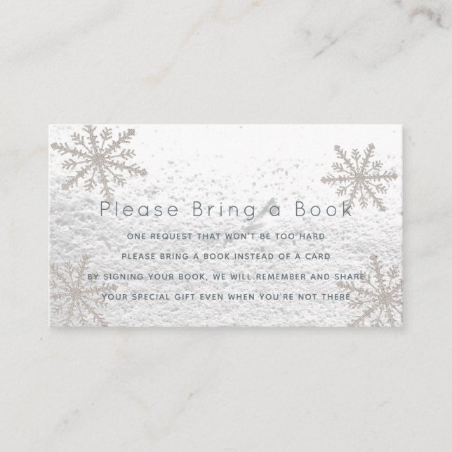 Silver Snöflingor, tillför ett Bok-kort Tilläggskort (Framsida)