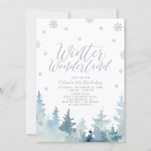 Silver Snöflingor Vinter Värld 5-årsdag Inbjudningar