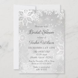 Silver Snöflingor Winter Möhippa Inbjudningar