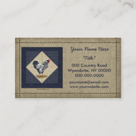 Silver snörd åt Wyandotte tuppDenim Visitkort