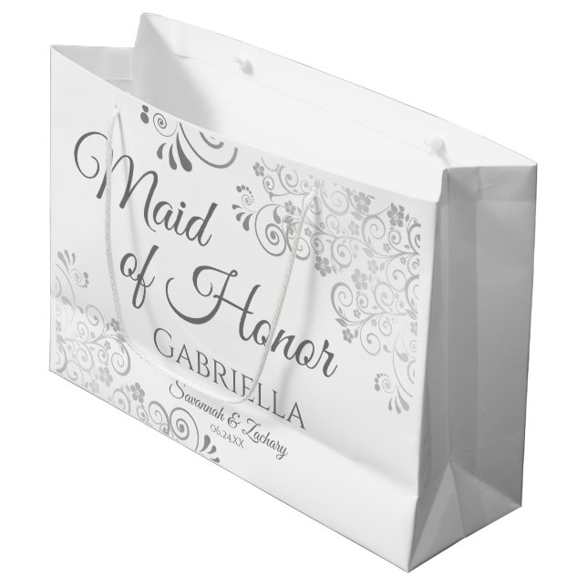 Silver Snöre, Maid of honor Bröllop (Framsidan Vinklad)