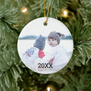 Silver Snowflake 2 Sidofoto jul Julgransprydnad Keramik