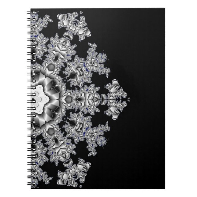 Silver Snowflake Anteckningsbok Med Spiral (Framsidan)