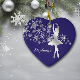 Silver Snowflake Ballerina Blue Julgransprydnad Keramik