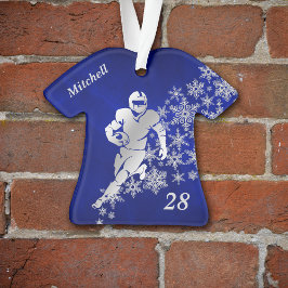 Silver Snowflake Blue Football Player