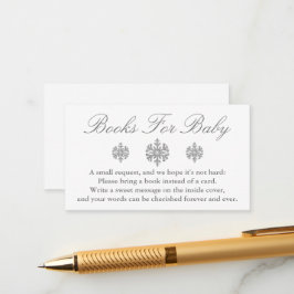 Silver Snowflake Bokar för Baby-kort Tilläggskort