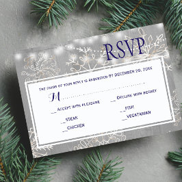 Silver Snowflake Bröllop Response Meal Choice OSA