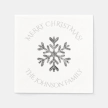 Silver Snowflake Elegant Chic jul Party