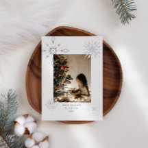 Silver Snowflake-fotokort för Helgdag