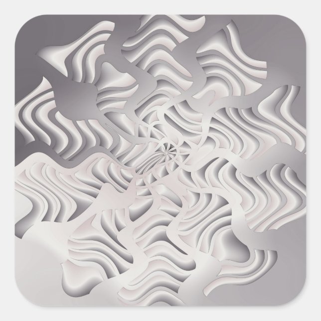 silver snowflake fyrkantigt klistermärke (Framsida)