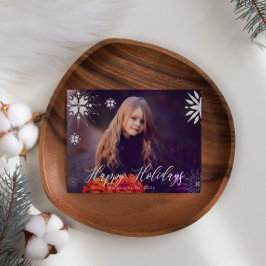 Silver Snowflake Glittering Foto Julkort