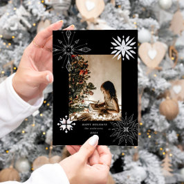 Silver Snowflake Gnistra Photo Helgdag Card Julkort