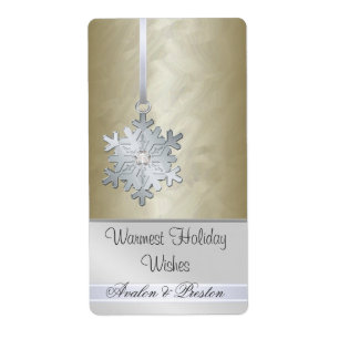 Silver Snowflake Guld judel Helgdag Vin Fraktsedel