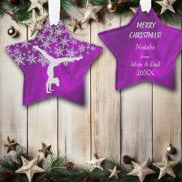 Silver Snowflake Gymnast on Lila