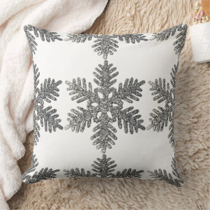 Silver Snowflake-julklapp av Berätta för 3 persone Kudde