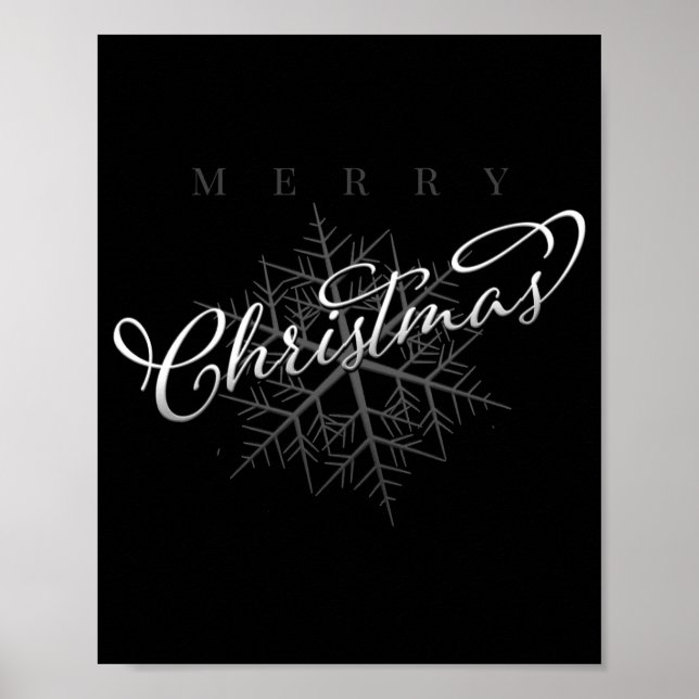 Silver Snowflake Merry Christmas  Poster (Framsidan)