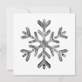 Silver Snowflake Modern Elegant Jul Julkort