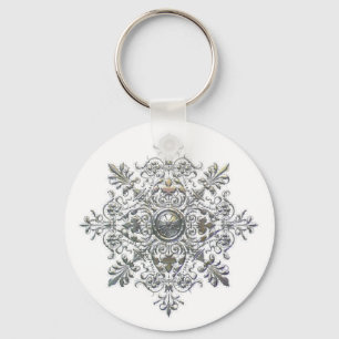 Silver Snowflake Nyckelring