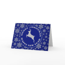 Silver Snowflake Reindeer Blue-jul