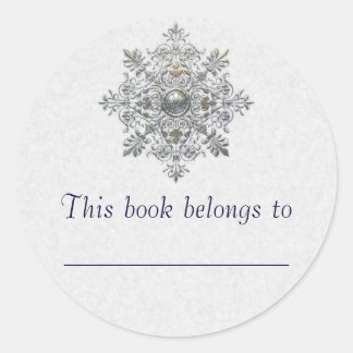 Silver Snowflake Runt Klistermärke