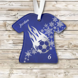 Silver Snowflake Soccer Ball Flame