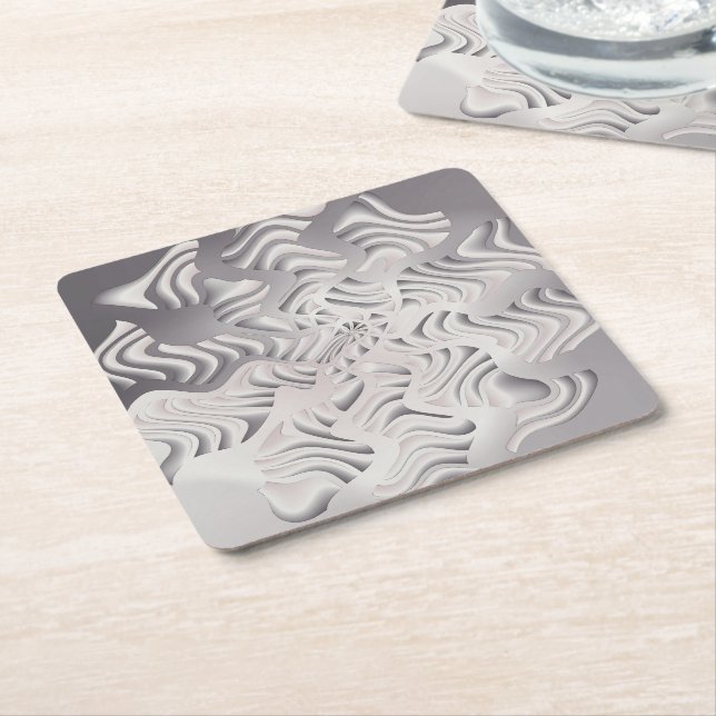 silver snowflake underlägg papper kvadrat (Vinklad)