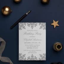 Silver Snowflake Winter Födelsedagsfest