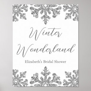 Silver Snowflake Winter Möhippa Poster