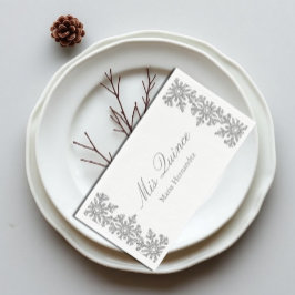 Silver Snowflake Winter Quinceanera Pappersservett