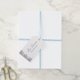 Silver Snowflake Winter Quinceanera Presentetikett