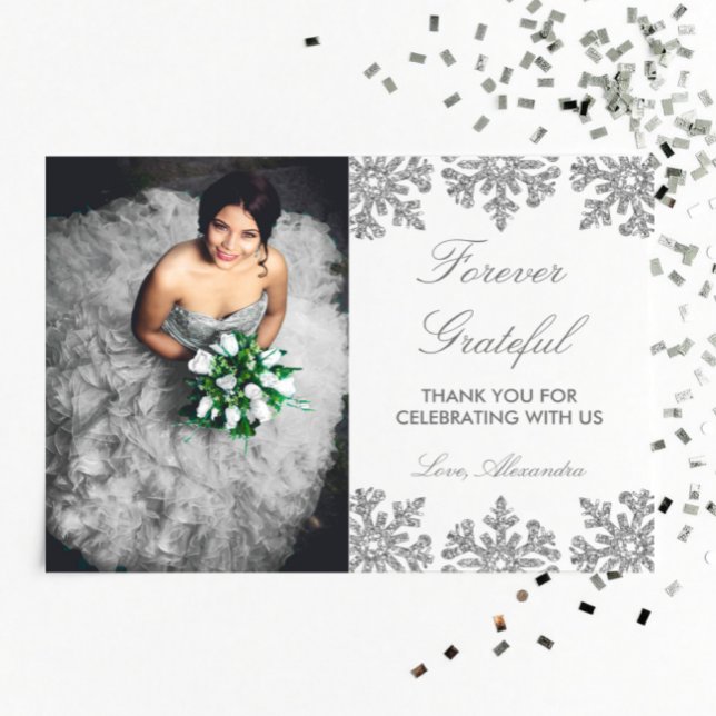 Silver Snowflake Winter Quinceanera Tack Kort (Skapare uppladdad)