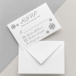 Silver Snowflake Winter Wedding OSA Inbjudningar