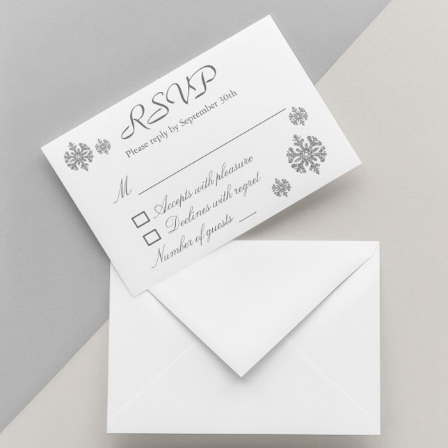 Silver Snowflake Winter Wedding OSA Inbjudningar (Skapare uppladdad)