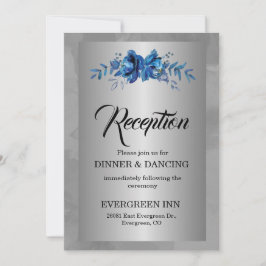 Silver Soirée: A Blooming Blue Affair Reception Inbjudningar