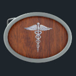 Silver som Caduceus Medical Symbol Mahogany Skriv<br><div class="desc">Symbolisk Silver liknar Caduceus Mediccal Symbol-design som presenteras här på en baksida av en mahogany-träled. Caduceus-ormarna är designade för att se ut som om de är tillverkade av krom. Bra för en studenten tillfälle, en påstående för ditt yrke, eller för en gåva med det medicinska utseende du är tittar för....</div>